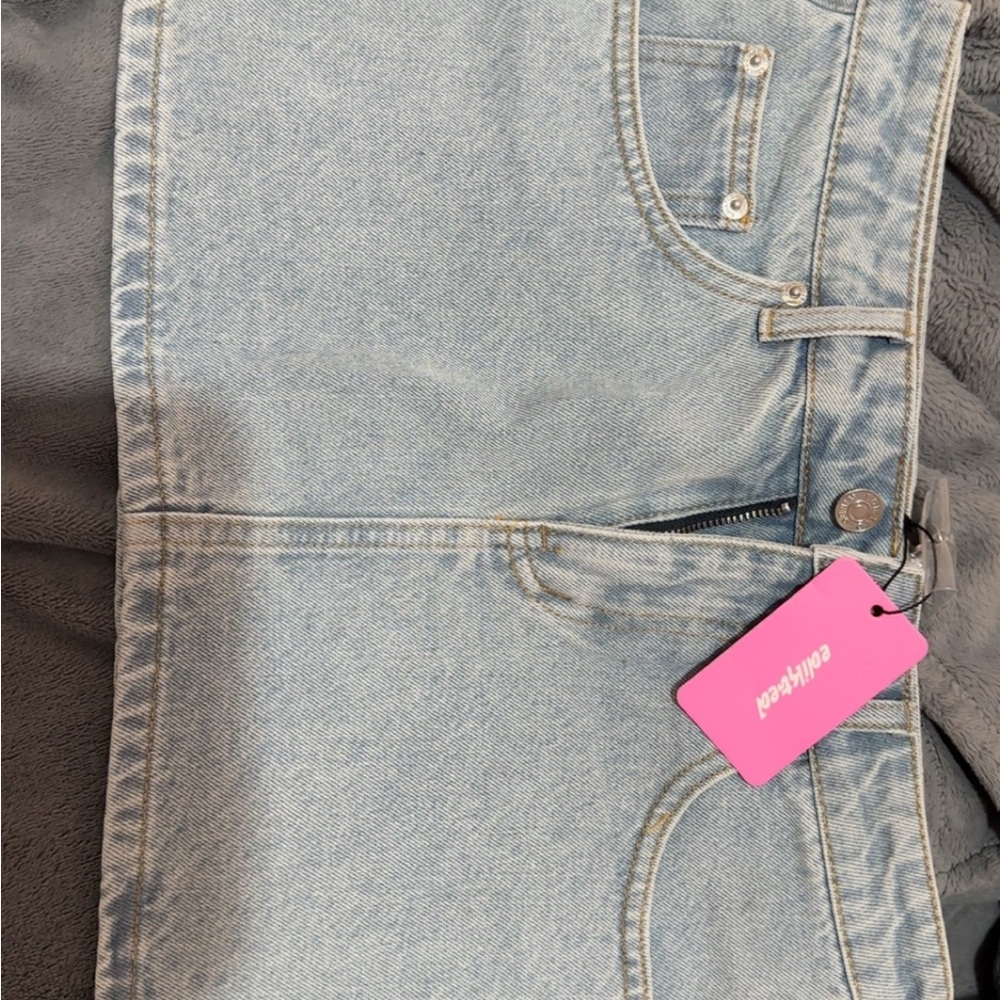 Edikted High Rise Light Blue Jeans